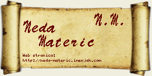 Neda Materić vizit kartica